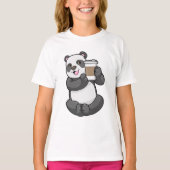 T-shirt Panda with Coffee to go (Devant)