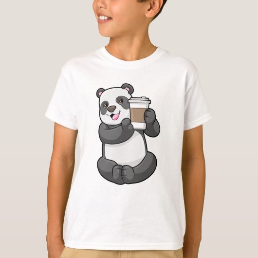 T-shirt Panda with Coffee to go (Devant)