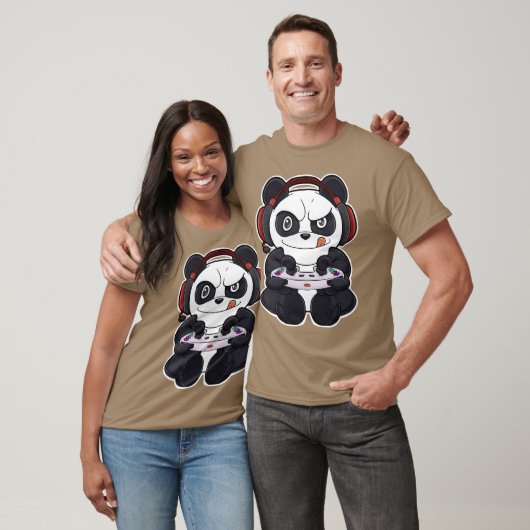 T-shirt Panda With Gaming Controller I Funny Gaming I girl (Unisexe)
