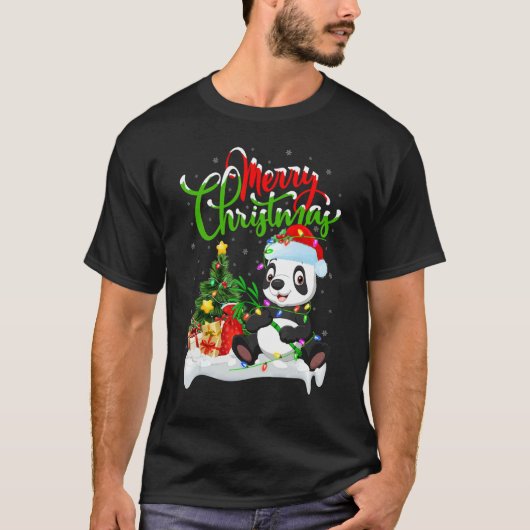 T-shirt Panda   Xmas Decorations Santa Panda Christmas (Devant)