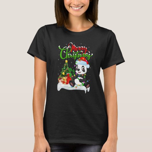 T-shirt Panda Xmas Decorations Santa Panda Christmas (Devant)