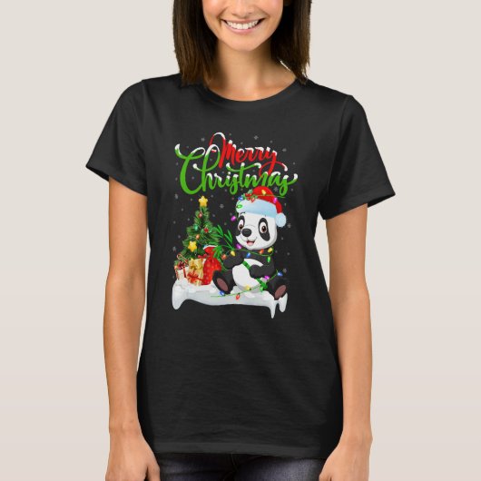 T-shirt Panda Xmas Decorations Santa Panda Christmas (Devant)