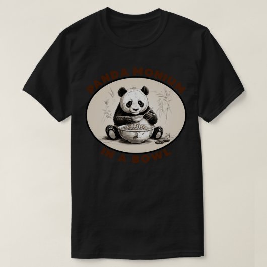 T-shirt PandaMonium dans un bol (Design devant)