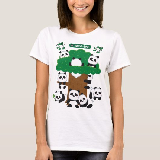T-shirt Pandas amusants (Devant)