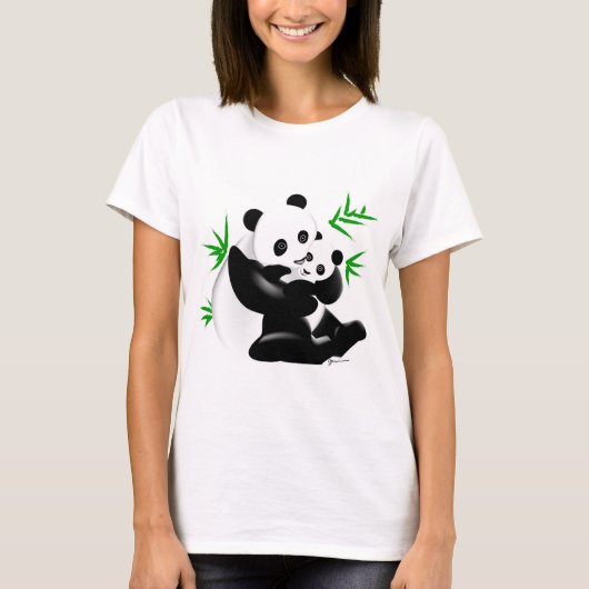 T-shirt Pandas de mère et de bébé (Devant)