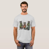 T-shirt Pandas d'ordures : 3 Pendejos (Devant entier)