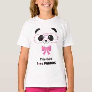 T-shirt Pandas drôles d'amour de fille