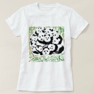 T-shirt Pandas Famille Amusante