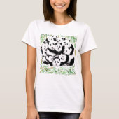 T-shirt Pandas Famille Amusante (Devant)