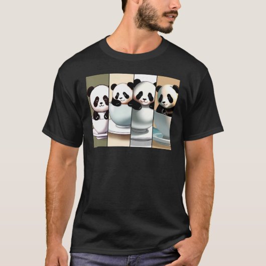 T-shirt Pandas mignons en Teup (Devant)