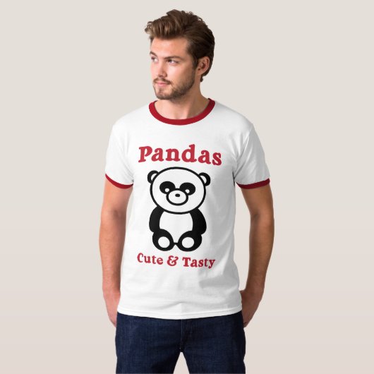 T-shirt Pandas mignons et savoureux (Devant entier)