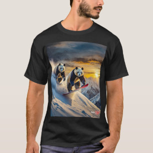 T-shirt Pandas On Snowboards Design par Rich AMeN Gill