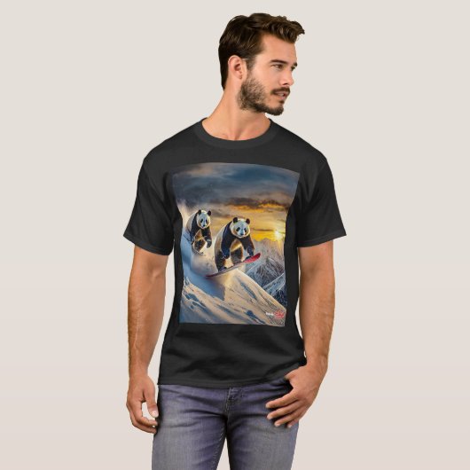 T-shirt Pandas On Snowboards Design par Rich AMeN Gill (Devant entier)