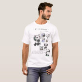 T-shirt Panda's Perfect Day : Dormir, Manger, Lire (Devant entier)