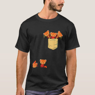 T-shirt Pandas Rouges Dans La Poche Awome Panda Ours Anima