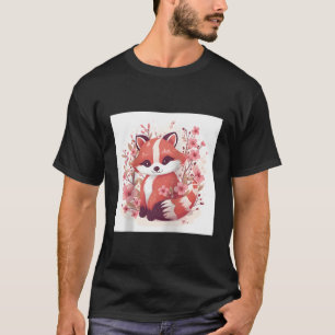 T-shirt Pandas Rouges Et Fleurs De Cerisiers St Trend De L