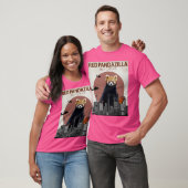 T-shirt Pandazilla Rouge Panda géant Parodie (Unisexe)