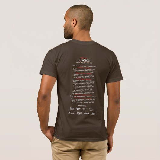 T-shirt Pandemic World Tour de Donjon True (brun) (Dos entier)