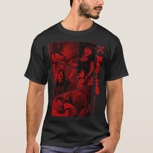 T-SHIRT PANEL BAND-MAID (ROUGE) (Devant)