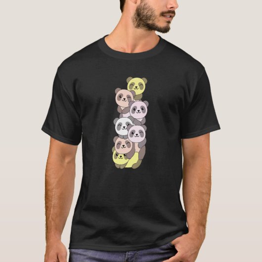 T-shirt Pangender Drapeau Fierté Lgbtq Pandas mignon Pange (Devant)
