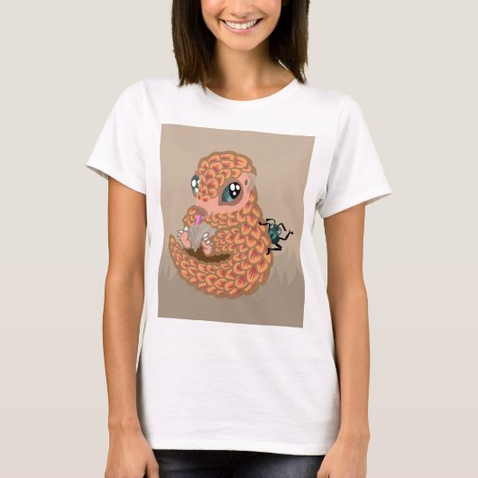 T-shirt Pangolin de bébé avec la fourmi (Devant)