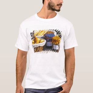 T-shirt Panier avec croissants et pains au chocolat.