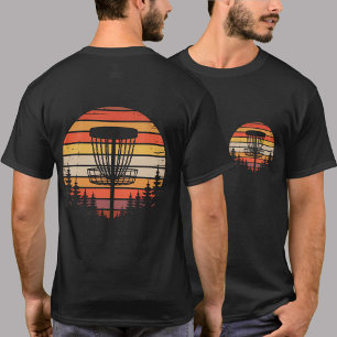 T-shirt Panier d'arbre de disque de golf rétro vintage    