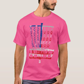 T-shirt Panier de Golf à Disque Drapeau US Cool - Quatre J