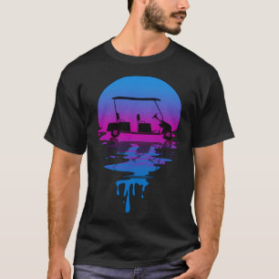 T-shirt Panier de golf vintage Retro Sunset