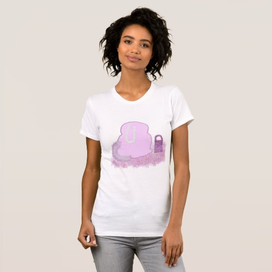T-shirt Panier de lapin de Pâques parsemé de fleurs (Devant entier)