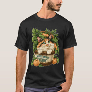 T-shirt Panier de marché Miaou Chat mignon avec des légume