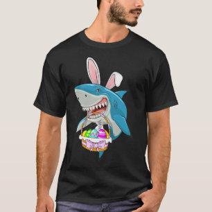T-shirt Panier d'œufs de lapin de Pâques requin drôle garç