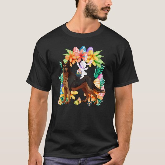 T-shirt Panier d'oeufs Rabbit équitation Becgie Allemagne (Devant)