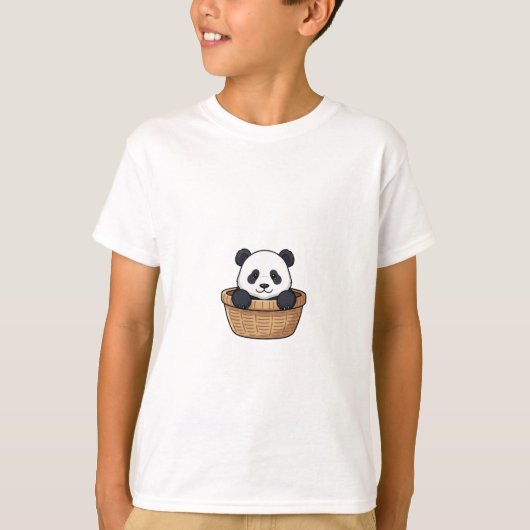 T-shirt Panier Mignon Panda Cache-Cache Enfants (Devant)