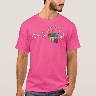 T-shirt Panier Tricot du Rythme Cardiaque Cadeau Tricoteus