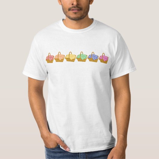 T-shirt Paniers de pique-nique arc-en-ciel (Devant)