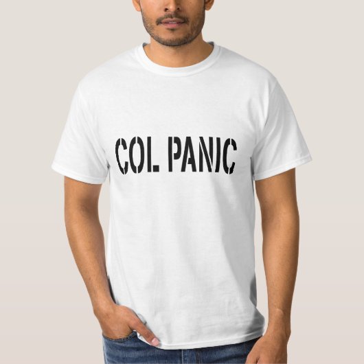 T-shirt PANIQUE COL - Chemise blanche Punny pour Geeks Uni (Devant)