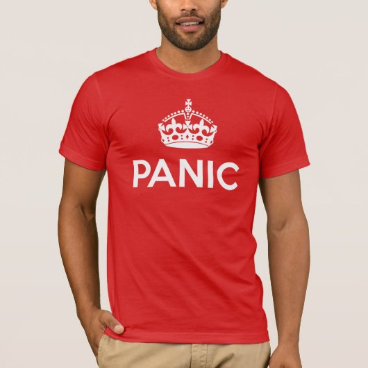 T-shirt PANIQUE : Gardez le calme et continuez charrient (Devant)