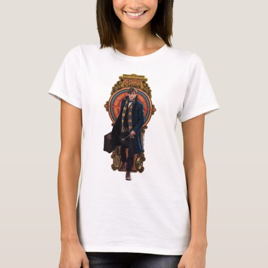 T-shirt Panneau Art Nouveau NEWT SCAMANDER™ Walking (Devant)