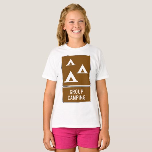 T-shirt Panneau Camping de groupe (Devant entier)
