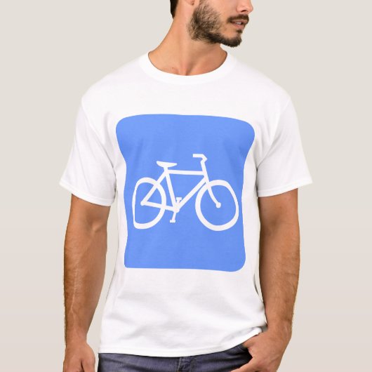 T-shirt Panneau Cycliste - Bleu Bébé (Devant)