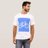 T-shirt Panneau Cycliste - Bleu Bébé (Devant entier)