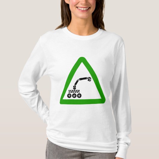 T-shirt Panneau d'avertissement de passage de robot (Devant)