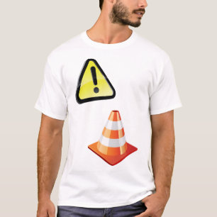 T-shirt Panneau d'avertissement de prudence avec cône de s