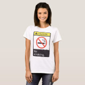 T-shirt Panneau d'avertissement Interdiction de fumer (Devant entier)