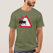 T-shirt Panneau d'avertissement pour la course de taureau (Devant)