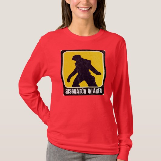 T-shirt Panneau d'avertissement - Sasquatch dans le (Devant)