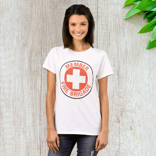 T-shirt Panneau de brigade de pompiers membre Croix-Rouge