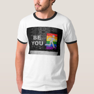 T-shirt Panneau de couleurs de fierté arc-en-ciel urbain S