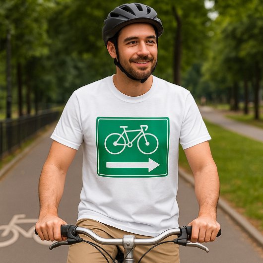 T-shirt Panneau de direction flèche droite voie cyclable v